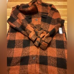 NWT Old Navy Plaid Orange and Black Jacket